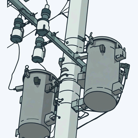九州電力の変圧器と直線腕